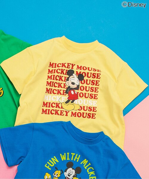 Disney（ディズニー）の「【リンク】【ディズニー】ミッキー＆フレンズ/バラエティTシャツ（Tシャツ/カットソー・キッズ・チャコール/イエロー/ピンク/グリーン/オフホワイト/ブルー・110/100/90/80/140/130/120）」の14枚目の写真