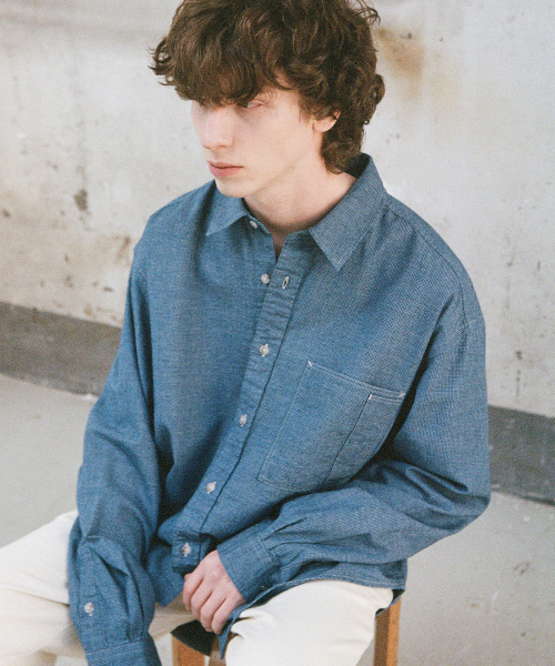 HORLISUN(ホーリーサン)の「Maili Denim Check Shirt Blue(シャツ/ブラウス・レディース・その他・LARGE/SMALL/MEDIUM)」の9枚目の写真