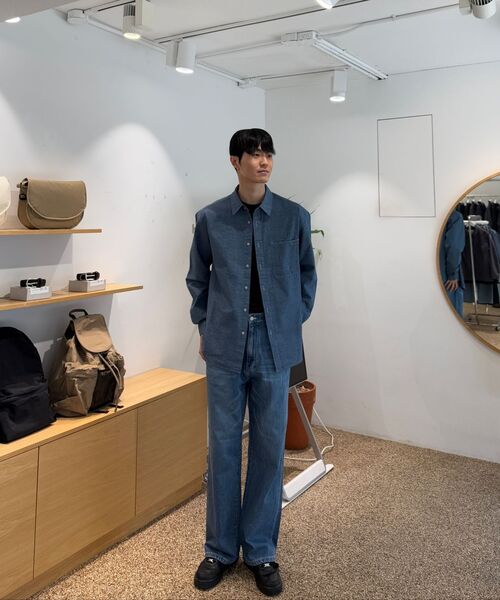 HORLISUN(ホーリーサン)の「Maili Denim Check Shirt Blue(シャツ/ブラウス・レディース・その他・LARGE/SMALL/MEDIUM)」の3枚目の写真