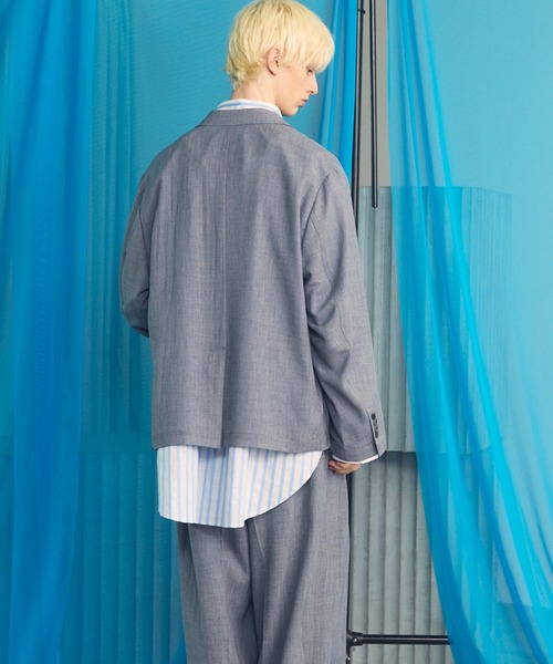 MAISON SPECIAL(メゾンスペシャル)の「《UNISEX》Triacetate Prime-Over 2B Tailored Jacket/トリアセテートプライムオーバー2Bテーラードジャケット【MAISON SPECIAL/メゾンスペシャル】■セットアップ対応■(テーラードジャケット・メンズ・ブルー/チャコールグレー/グレイッシュベージュ/ブラック・2/1/0)」の11枚目の写真