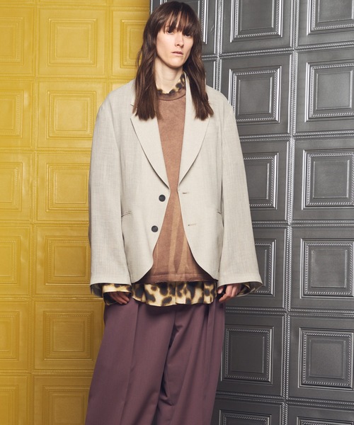 MAISON SPECIAL(メゾンスペシャル)の「《UNISEX》Triacetate Prime-Over 2B Tailored Jacket/トリアセテートプライムオーバー2Bテーラードジャケット【MAISON SPECIAL/メゾンスペシャル】■セットアップ対応■(テーラードジャケット・メンズ・ブルー/チャコールグレー/グレイッシュベージュ/ブラック・2/1/0)」の15枚目の写真