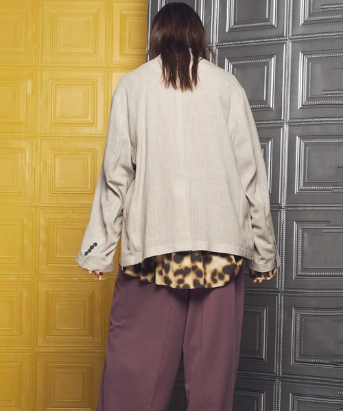 MAISON SPECIAL(メゾンスペシャル)の「《UNISEX》Triacetate Prime-Over 2B Tailored Jacket/トリアセテートプライムオーバー2Bテーラードジャケット【MAISON SPECIAL/メゾンスペシャル】■セットアップ対応■(テーラードジャケット・メンズ・ブルー/チャコールグレー/グレイッシュベージュ/ブラック・2/1/0)」の17枚目の写真