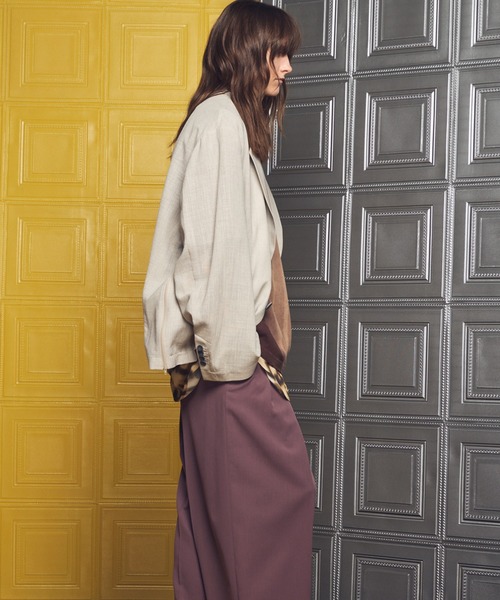 MAISON SPECIAL(メゾンスペシャル)の「《UNISEX》Triacetate Prime-Over 2B Tailored Jacket/トリアセテートプライムオーバー2Bテーラードジャケット【MAISON SPECIAL/メゾンスペシャル】■セットアップ対応■(テーラードジャケット・メンズ・ブルー/チャコールグレー/グレイッシュベージュ/ブラック・2/1/0)」の16枚目の写真