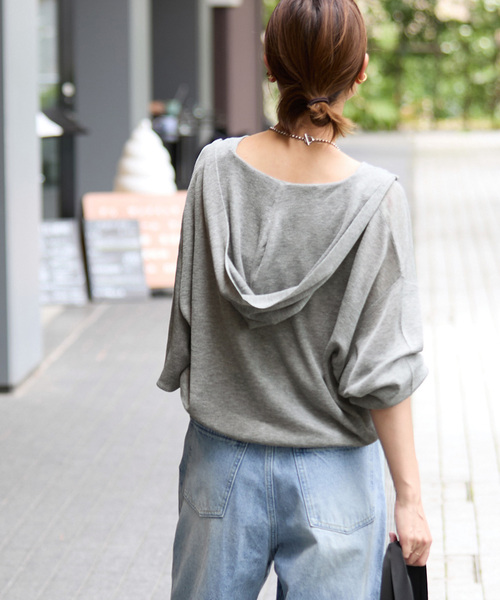 JOURNAL STANDARD relume（ジャーナルスタンダード　レリューム）の「《追加 / 新色》シアーフーディ（パーカー・レディース・グレー/ブラック/ホワイト・FREE）」の7枚目の写真