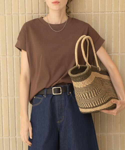 URBAN RESEARCH Sonny Label（アーバンリサーチサニーレーベル）の「UVカットクールタッチフレンチTシャツ（Tシャツ/カットソー・レディース・ブラック/ブルー/オフホワイト/ブラウン・FREE）」の3枚目の写真