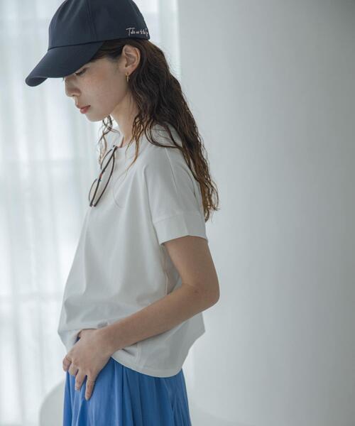 URBAN RESEARCH Sonny Label（アーバンリサーチサニーレーベル）の「UVカットクールタッチフレンチTシャツ（Tシャツ/カットソー・レディース・ブラック/ブルー/オフホワイト/ブラウン・FREE）」の9枚目の写真