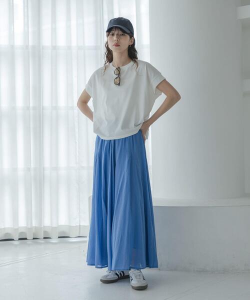 URBAN RESEARCH Sonny Label（アーバンリサーチサニーレーベル）の「UVカットクールタッチフレンチTシャツ（Tシャツ/カットソー・レディース・ブラック/ブルー/オフホワイト/ブラウン・FREE）」の10枚目の写真