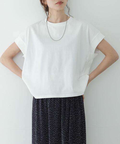 URBAN RESEARCH Sonny Label（アーバンリサーチサニーレーベル）の「UVカットクールタッチフレンチTシャツ（Tシャツ/カットソー・レディース・ブラック/ブルー/オフホワイト/ブラウン・FREE）」の11枚目の写真