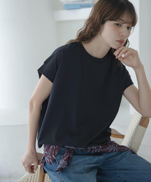 URBAN RESEARCH Sonny Label（アーバンリサーチサニーレーベル）の「UVカットクールタッチフレンチTシャツ（Tシャツ/カットソー・レディース・ブラック/ブルー/オフホワイト/ブラウン・FREE）」の18枚目の写真