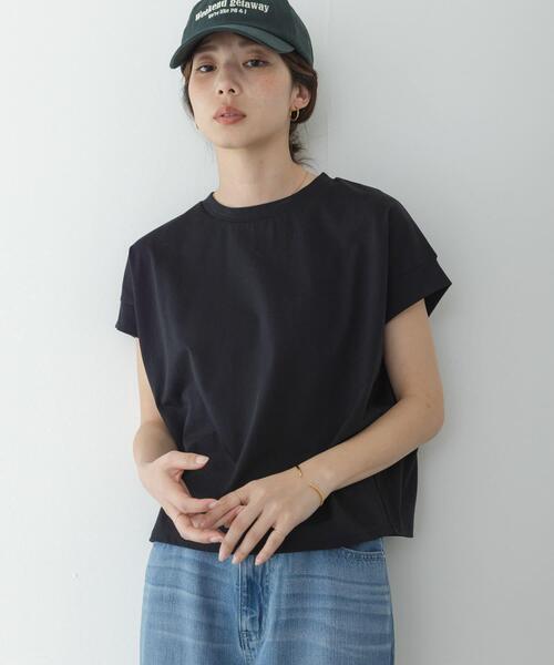 URBAN RESEARCH Sonny Label（アーバンリサーチサニーレーベル）の「UVカットクールタッチフレンチTシャツ（Tシャツ/カットソー・レディース・ブラック/ブルー/オフホワイト/ブラウン・FREE）」の19枚目の写真
