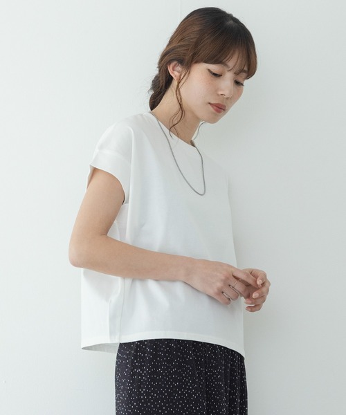 URBAN RESEARCH Sonny Label（アーバンリサーチサニーレーベル）の「UVカットクールタッチフレンチTシャツ（Tシャツ/カットソー・レディース・ブラック/ブルー/オフホワイト/ブラウン・FREE）」の5枚目の写真