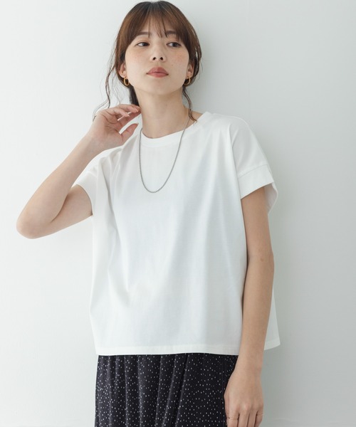 URBAN RESEARCH Sonny Label（アーバンリサーチサニーレーベル）の「UVカットクールタッチフレンチTシャツ（Tシャツ/カットソー・レディース・ブラック/ブルー/オフホワイト/ブラウン・FREE）」の6枚目の写真