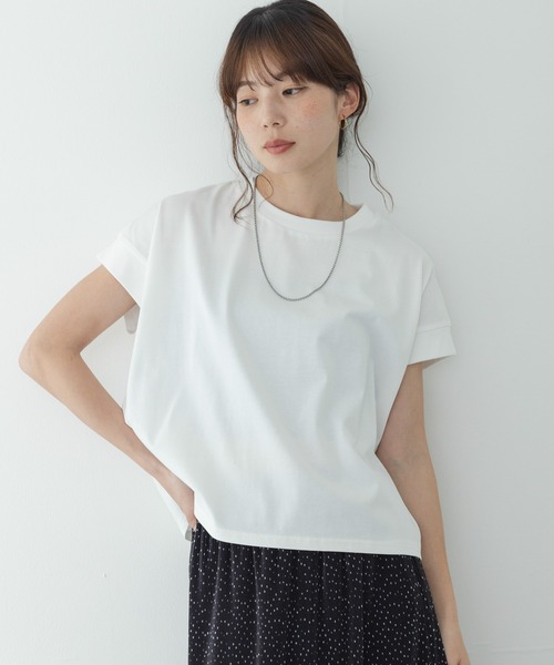 URBAN RESEARCH Sonny Label（アーバンリサーチサニーレーベル）の「UVカットクールタッチフレンチTシャツ（Tシャツ/カットソー・レディース・ブラック/ブルー/オフホワイト/ブラウン・FREE）」の7枚目の写真