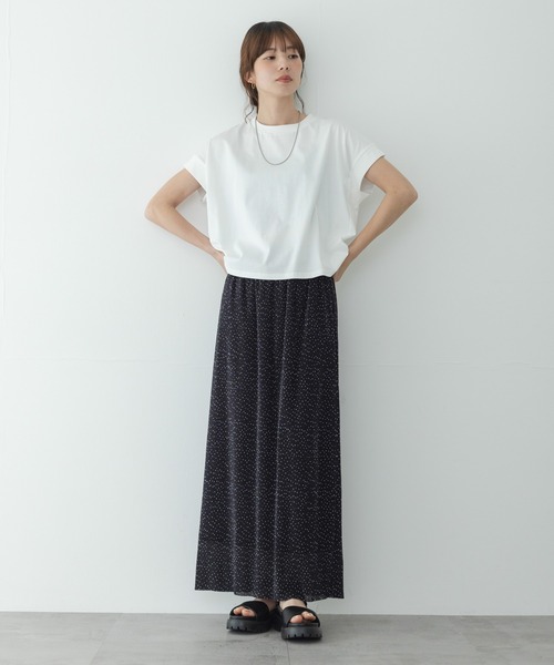 URBAN RESEARCH Sonny Label（アーバンリサーチサニーレーベル）の「UVカットクールタッチフレンチTシャツ（Tシャツ/カットソー・レディース・ブラック/ブルー/オフホワイト/ブラウン・FREE）」の9枚目の写真