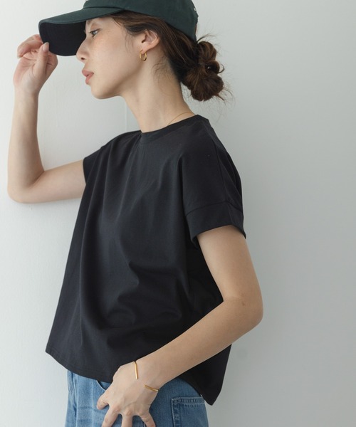 URBAN RESEARCH Sonny Label（アーバンリサーチサニーレーベル）の「UVカットクールタッチフレンチTシャツ（Tシャツ/カットソー・レディース・ブラック/ブルー/オフホワイト/ブラウン・FREE）」の12枚目の写真