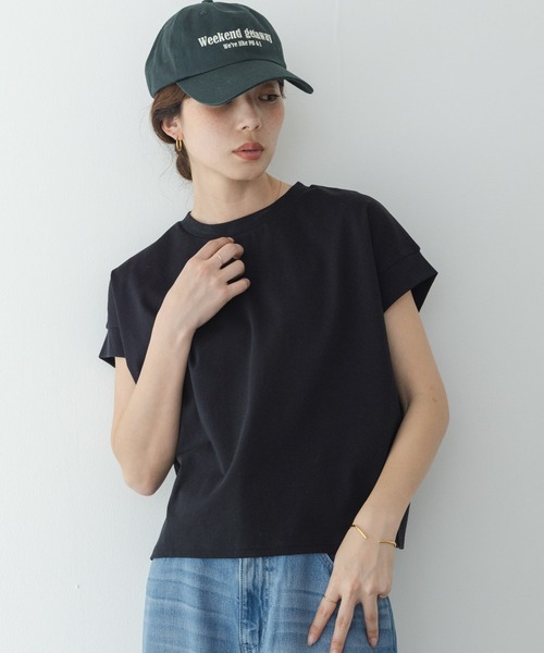 URBAN RESEARCH Sonny Label（アーバンリサーチサニーレーベル）の「UVカットクールタッチフレンチTシャツ（Tシャツ/カットソー・レディース・ブラック/ブルー/オフホワイト/ブラウン・FREE）」の14枚目の写真