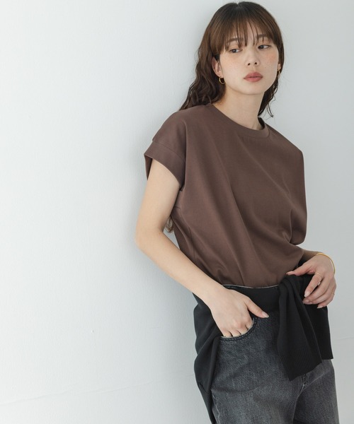 URBAN RESEARCH Sonny Label（アーバンリサーチサニーレーベル）の「UVカットクールタッチフレンチTシャツ（Tシャツ/カットソー・レディース・ブラック/ブルー/オフホワイト/ブラウン・FREE）」の20枚目の写真