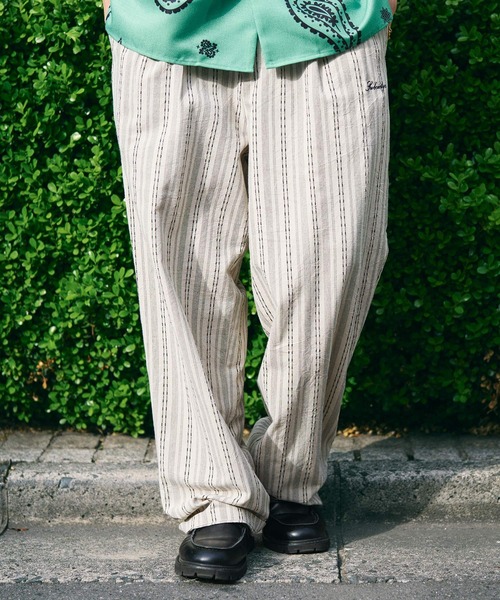 Subciety(サブサエティ)の「Jacquard stripe slacks(スラックス・メンズ・ブラック/ネイビー/ベージュ・SMALL/MEDIUM/LARGE/X-LARGE)」の2枚目の写真