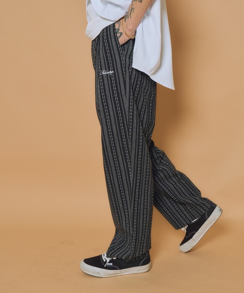 Subciety(サブサエティ)の「Jacquard stripe slacks(スラックス・メンズ・ブラック/ネイビー/ベージュ・SMALL/MEDIUM/LARGE/X-LARGE)」の1枚目の写真