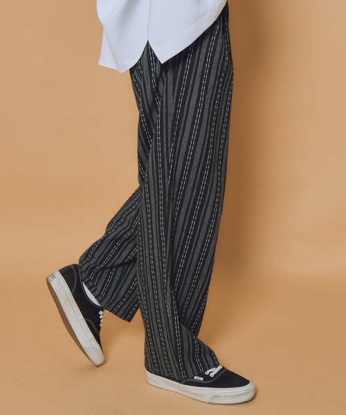 Subciety(サブサエティ)の「Jacquard stripe slacks(スラックス・メンズ・ブラック/ネイビー/ベージュ・SMALL/MEDIUM/LARGE/X-LARGE)」の14枚目の写真
