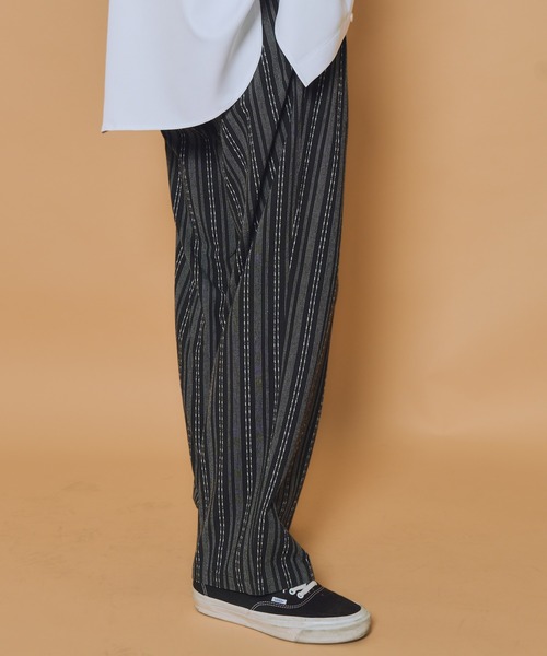 Subciety(サブサエティ)の「Jacquard stripe slacks(スラックス・メンズ・ブラック/ネイビー/ベージュ・SMALL/MEDIUM/LARGE/X-LARGE)」の13枚目の写真