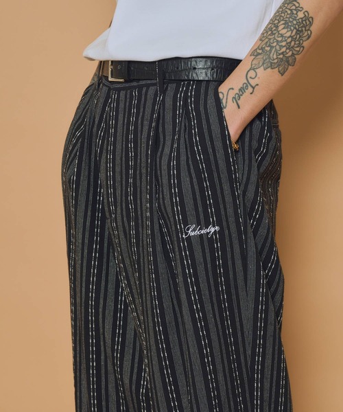 Subciety(サブサエティ)の「Jacquard stripe slacks(スラックス・メンズ・ブラック/ネイビー/ベージュ・SMALL/MEDIUM/LARGE/X-LARGE)」の11枚目の写真