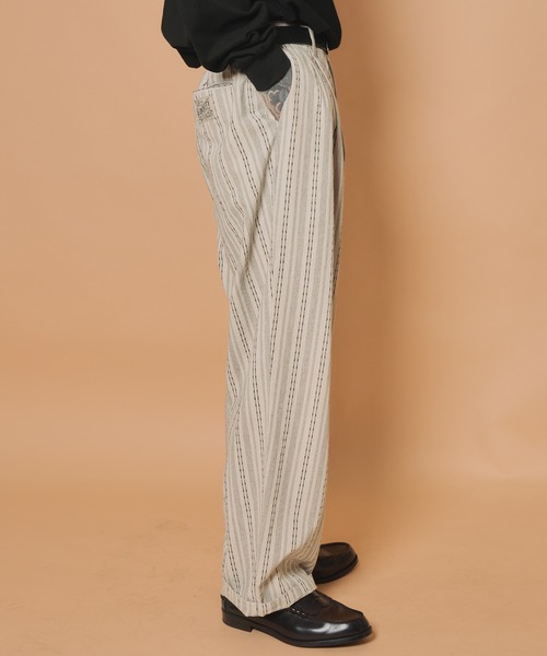 Subciety(サブサエティ)の「Jacquard stripe slacks(スラックス・メンズ・ブラック/ネイビー/ベージュ・SMALL/MEDIUM/LARGE/X-LARGE)」の7枚目の写真