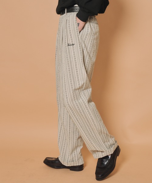 Subciety(サブサエティ)の「Jacquard stripe slacks(スラックス・メンズ・ブラック/ネイビー/ベージュ・SMALL/MEDIUM/LARGE/X-LARGE)」の5枚目の写真