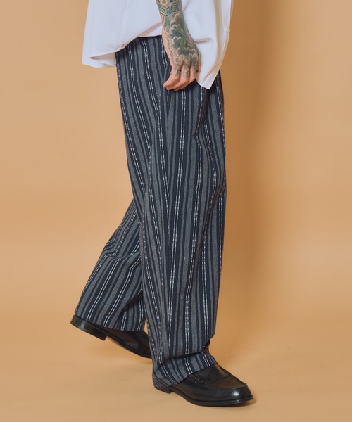 Subciety(サブサエティ)の「Jacquard stripe slacks(スラックス・メンズ・ブラック/ネイビー/ベージュ・SMALL/MEDIUM/LARGE/X-LARGE)」の22枚目の写真