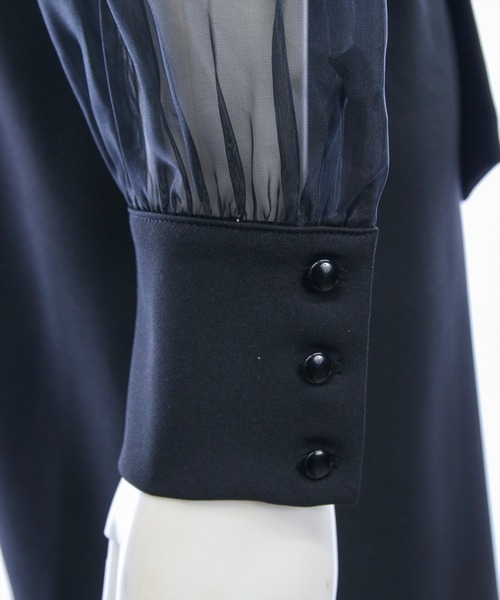 CLEAR BASIC（クリアベーシック）の「シアーマーメイドワンピース［骨格ストレート/オケージョン/セレモニー/入園式］（ワンピース・レディース・ブラック/ブラック系その他・M/S）」の4枚目の写真