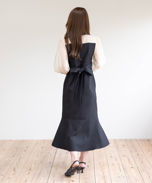 CLEAR BASIC（クリアベーシック）の「シアーマーメイドワンピース［骨格ストレート/オケージョン/セレモニー/入園式］（ワンピース・レディース・ブラック/ブラック系その他・M/S）」の14枚目の写真