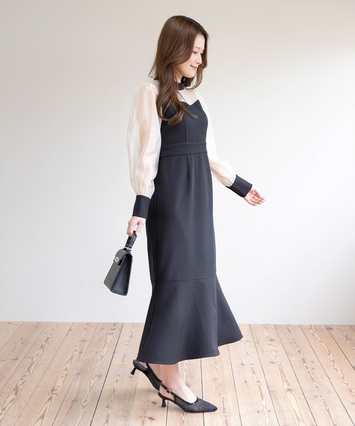 CLEAR BASIC（クリアベーシック）の「シアーマーメイドワンピース［骨格ストレート/オケージョン/セレモニー/入園式］（ワンピース・レディース・ブラック/ブラック系その他・M/S）」の16枚目の写真