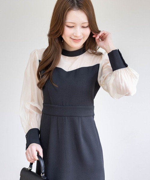 CLEAR BASIC（クリアベーシック）の「シアーマーメイドワンピース［骨格ストレート/オケージョン/セレモニー/入園式］（ワンピース・レディース・ブラック/ブラック系その他・M/S）」の19枚目の写真