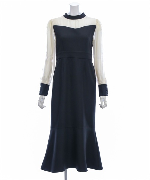 CLEAR BASIC（クリアベーシック）の「シアーマーメイドワンピース［骨格ストレート/オケージョン/セレモニー/入園式］（ワンピース・レディース・ブラック/ブラック系その他・M/S）」の12枚目の写真