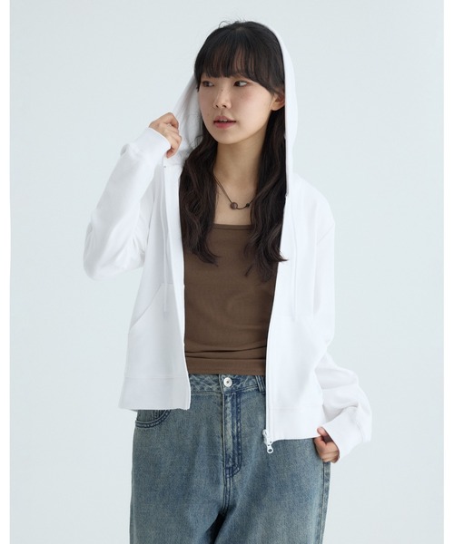 codegraphy（コードグラフィー）の「(Women) Lightweight Hooded Zip-up CBFUWTC002（パーカー・レディース・Off White/ライトグレー/ダークネイビー・SMALL/MEDIUM）」の2枚目の写真