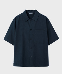 NONBLANK（ノンブランク）の「ウェーブステッチハーフスリーブシャツ_NAVY（シャツ/ブラウス）」
