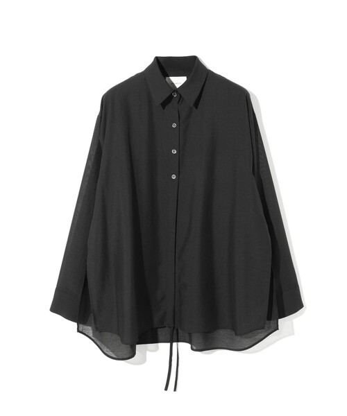 MIDIUMISOLID（ミディウミソリッド）の「MIDIUMISOLID for Ladies ドローストリングシャツ（シャツ/ブラウス・レディース・サーモンピンク/アイボリー/ライトブルー/ブラック・FREE）」の2枚目の写真
