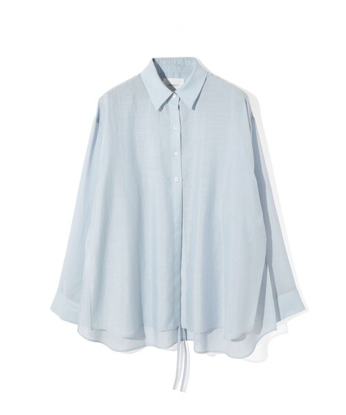 MIDIUMISOLID（ミディウミソリッド）の「MIDIUMISOLID for Ladies ドローストリングシャツ（シャツ/ブラウス・レディース・サーモンピンク/アイボリー/ライトブルー/ブラック・FREE）」の5枚目の写真