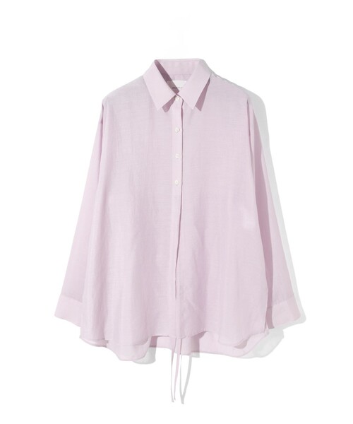 MIDIUMISOLID（ミディウミソリッド）の「MIDIUMISOLID for Ladies ドローストリングシャツ（シャツ/ブラウス・レディース・サーモンピンク/アイボリー/ライトブルー/ブラック・FREE）」の6枚目の写真
