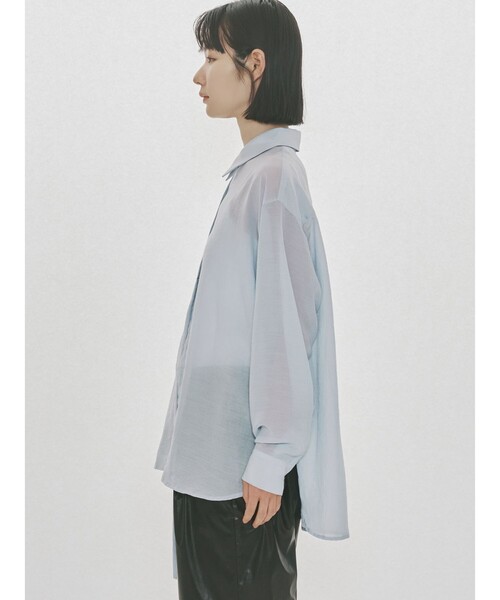 MIDIUMISOLID（ミディウミソリッド）の「MIDIUMISOLID for Ladies ドローストリングシャツ（シャツ/ブラウス・レディース・サーモンピンク/アイボリー/ライトブルー/ブラック・FREE）」の13枚目の写真
