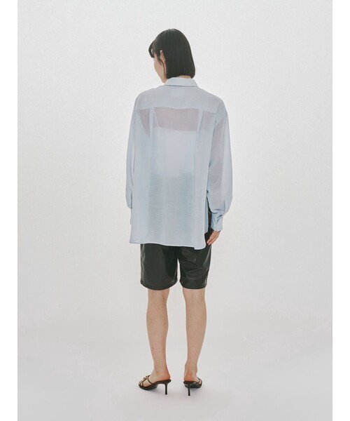 MIDIUMISOLID（ミディウミソリッド）の「MIDIUMISOLID for Ladies ドローストリングシャツ（シャツ/ブラウス・レディース・サーモンピンク/アイボリー/ライトブルー/ブラック・FREE）」の19枚目の写真