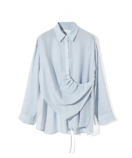 MIDIUMISOLID（ミディウミソリッド）の「MIDIUMISOLID for Ladies ドローストリングシャツ（シャツ/ブラウス・レディース・サーモンピンク/アイボリー/ライトブルー/ブラック・FREE）」の21枚目の写真