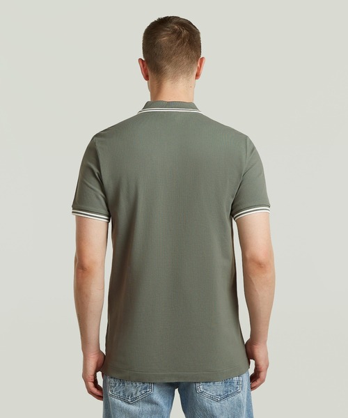 G-STAR(ジースター)の「DUNDA SLIM STRIPE POLO/ベーシックデザインワンポイントブランドロゴストライプポロシャツ(ポロシャツ・メンズ・ブルー/グレー・X-SMALL/SMALL/MEDIUM/LARGE/X-LARGE)」の3枚目の写真