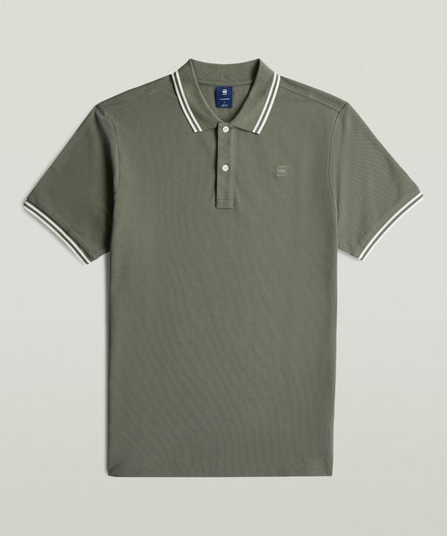G-STAR(ジースター)の「DUNDA SLIM STRIPE POLO/ベーシックデザインワンポイントブランドロゴストライプポロシャツ(ポロシャツ・メンズ・ブルー/グレー・X-SMALL/SMALL/MEDIUM/LARGE/X-LARGE)」の7枚目の写真