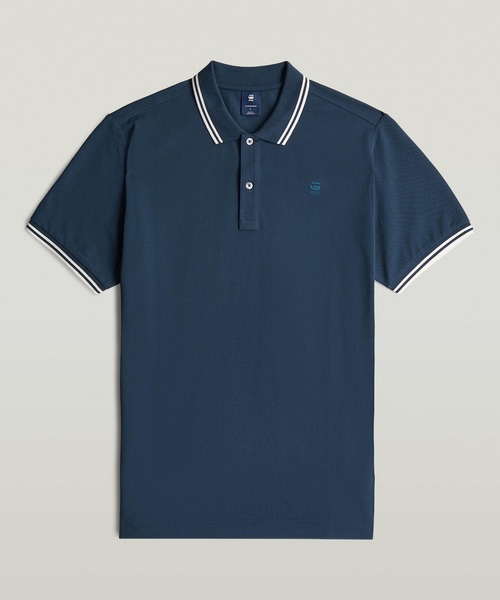 G-STAR(ジースター)の「DUNDA SLIM STRIPE POLO/ベーシックデザインワンポイントブランドロゴストライプポロシャツ(ポロシャツ・メンズ・ブルー/グレー・X-SMALL/SMALL/MEDIUM/LARGE/X-LARGE)」の13枚目の写真