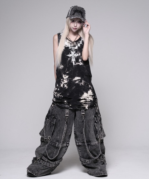 REFLEM(レフレム)の「『REFLEM/レフレム』スタッズ付きダメージデニムCAP(キャップ・レディース・グレー/ブラック・FREE)」の18枚目の写真