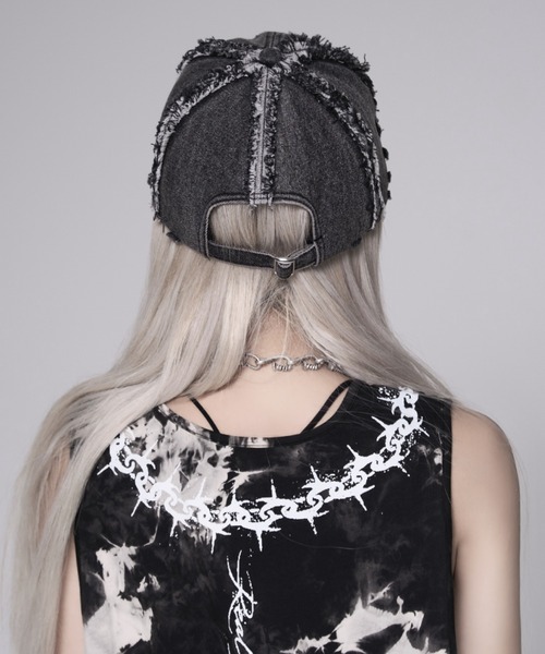 REFLEM(レフレム)の「『REFLEM/レフレム』スタッズ付きダメージデニムCAP(キャップ・レディース・グレー/ブラック・FREE)」の17枚目の写真