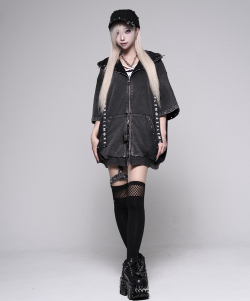 REFLEM(レフレム)の「『REFLEM/レフレム』スタッズ付きダメージデニムCAP(キャップ・レディース・グレー/ブラック・FREE)」の9枚目の写真