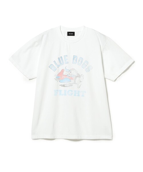 BEAMS T(ビームスティー)の「BEAMS / BLUE DOGS FLIGHT T-shirt(Tシャツ/カットソー・メンズ・ホワイト/ブラック系その他4・S/M/L/XL)」の3枚目の写真