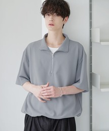 【26SS】梨地ハーフジップドローコードTシャツ